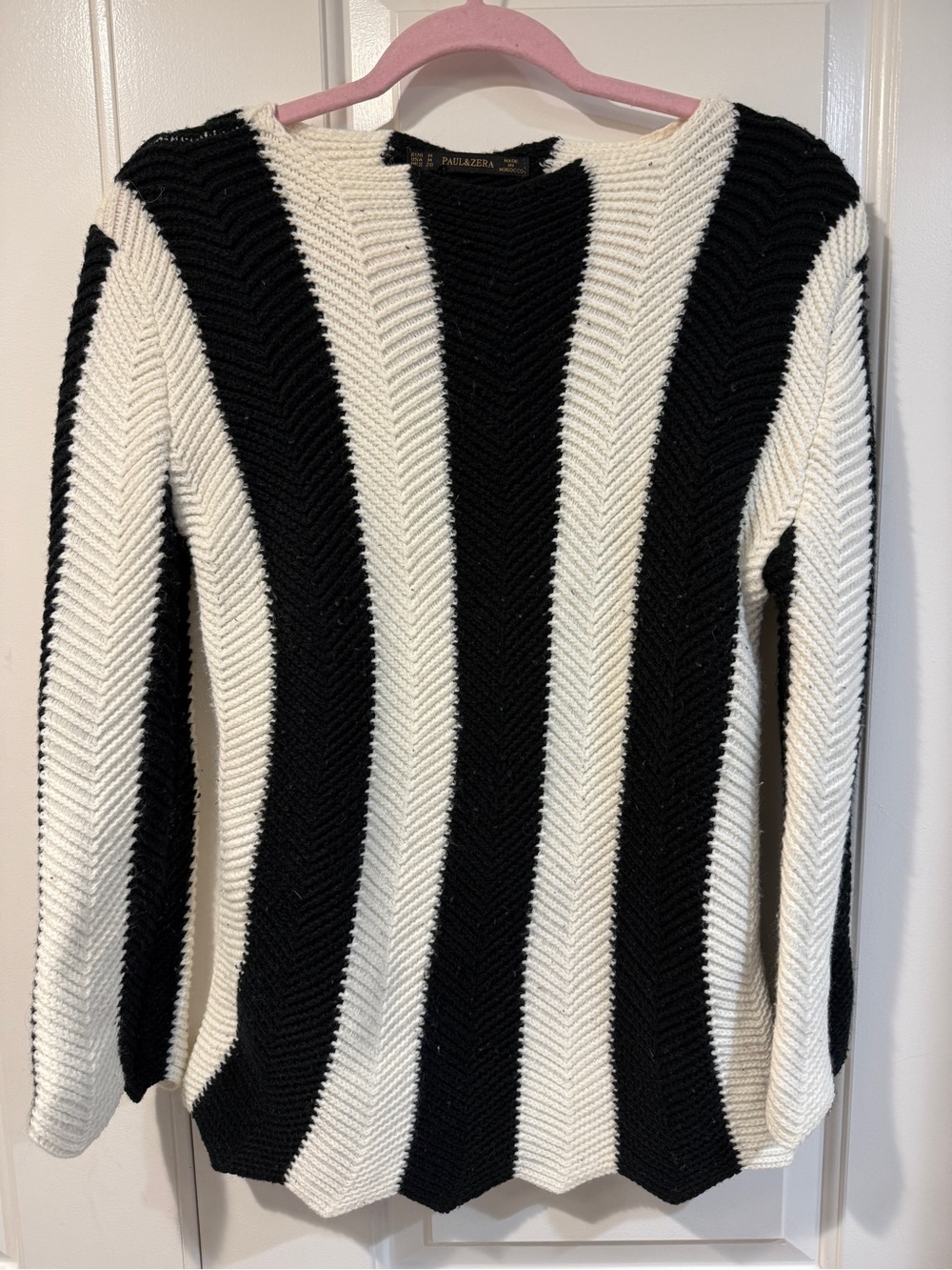 Black & White Striped Crewneck Sweater